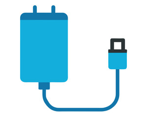 A blue charger with a usb cable isolated on white background Ai Generated