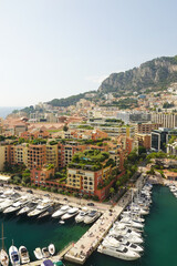 The marina and panorama of skyscrapers in Monaco