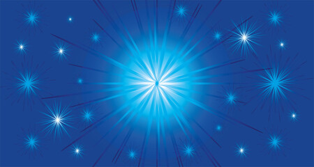 blue and white light burst background