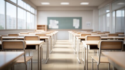 Classroom learning environment school interior image bright space perspective educational setting