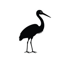 Obraz premium stork silhouette on a white background