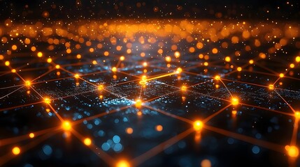 Obraz premium Vibrant interconnected technology network