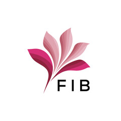 Obraz premium FIB Modern Floral Abstract Logo Design, FIB Later Logo, Creative Botanical Brand Identity, Luxury Flower Emblem for Business 