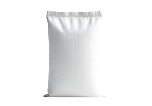 White woven polypropylene sack or bag for flour, sugar, or agricultural products. Isolated on transparent background, png