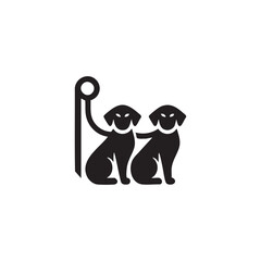 Dogs on leash area icon. Keep your pet on a leash symbol icon design. illustration isolated on white background