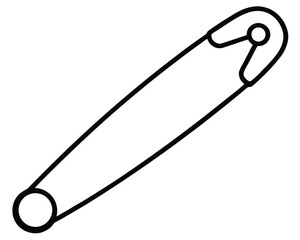 A simple safety pin isolated on white background for crafts Ai Generated