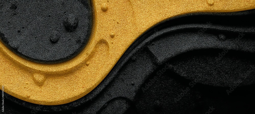 Poster elegant abstract waves of golden and soft black curves in artistic shapes with modern texture blend