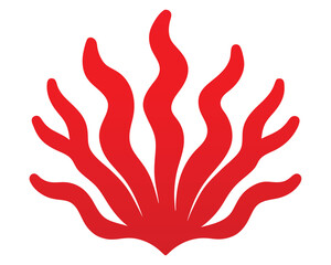 A stylized red fire flame isolated on white background Ai Generated