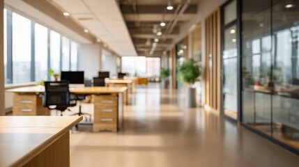 Modern office design corporate space workspace bright environment interior view productivity concept