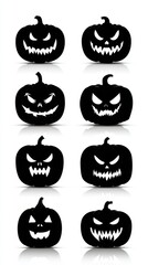Creative Halloween pumpkin designs featuring spooky faces and eerie expressions for festive celebrations
