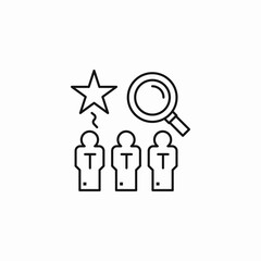 evaluate candidates search icon sign vector