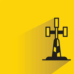 communication and network tower on yellow background