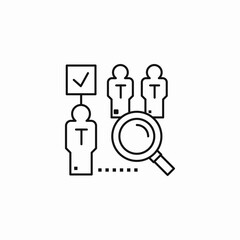 person check magnifying glass icon sign vector