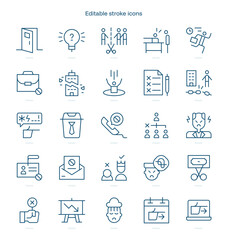 Fototapeta premium Dismissal stroke icon. Dismissal line icon set. editable stroke icon pack