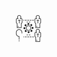 team collaboration gear icon sign vector