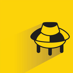 UFO icon with shadow yellow background