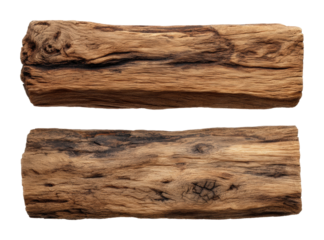 Wooden logs display rustic workshop product natural environment view isolated on transparent background, png