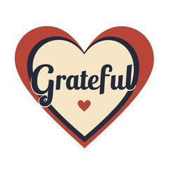 Grateful heart icon in red and cream colors for Thanksgiving theme
