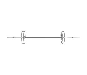 One continuous line drawing of barbell. single line illustration of barbell. fitness and gym concept. editable outline