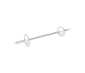 One continuous line drawing of barbell. single line illustration of barbell. fitness and gym concept. editable outline