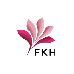 Obraz premium FKH Modern Floral Abstract Logo Design, FKH Later Logo, Creative Botanical Brand Identity, Luxury Flower Emblem for Business 
