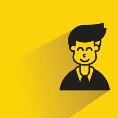 boy character with shadow on yellow background