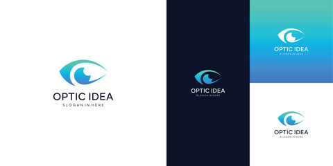 Abstract eye sight logo design vector template