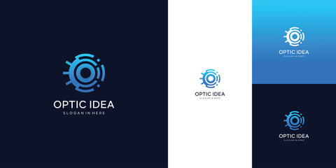 Eye technology logo design , media vision vector template