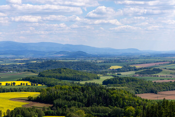 Mountain landscape. Eastern Sudetes Mountains on the border of Poland and the Czech Republic
