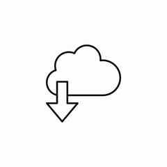 cloud download arrow  icon sign vector