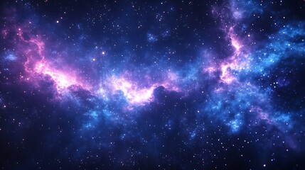 Obraz premium Vibrant cosmic nebula with swirling pink and blue hues amidst a starry expanse