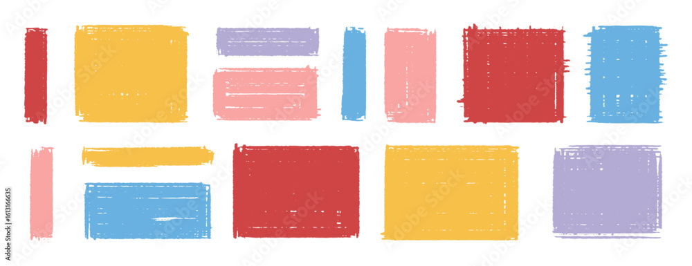 Poster rectangular texture shapes rough edges set. graphic element borders and frames