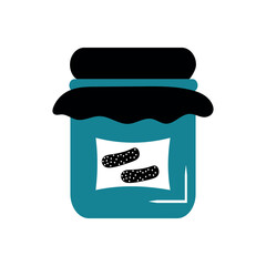 Pickle jar clipart design, Minimalist , Sunlit Pickle Preservation, Flat Design, liquid, tasty sauce in a jar,
Autumn Icons, crisp, sour, flooded with sunlight, Silhouette, vector Illustrations, 