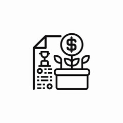 financial growth document icon sign vector