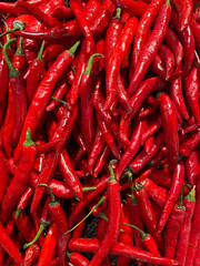 Vibrant Red Chili Peppers Full Frame Background
