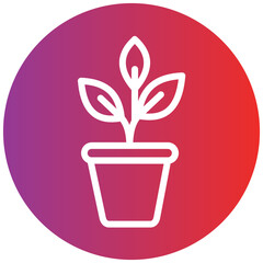 Plant Pot line icon style