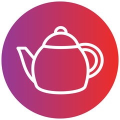 Teapot line icon style