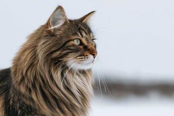 Obraz premium capture stunning portraits of top wild cats featuring minimalist background with soft bokeh