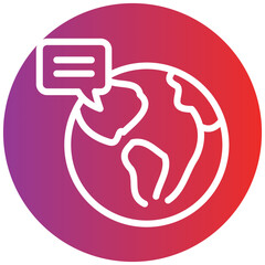 Global Chat Line Icon Style