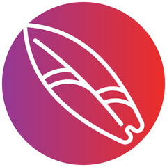 Surfboard Line Icon Style