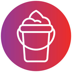 Sand Bucket Line Icon Style