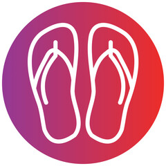 Flip Flops Line Icon Style