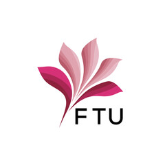 FTU Modern Floral Abstract Logo Design, FTU Later Logo, Creative Botanical Brand Identity, Luxury Flower Emblem for Business

