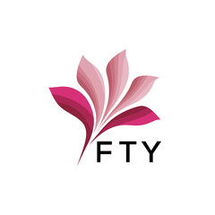 FTY Modern Floral Abstract Logo Design, FTY Later Logo, Creative Botanical Brand Identity, Luxury Flower Emblem for Business
