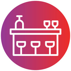 Bar Counter Line Icon Style