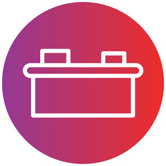 Reception Desk Line Icon Style