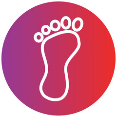 Footprint Line Icon Style