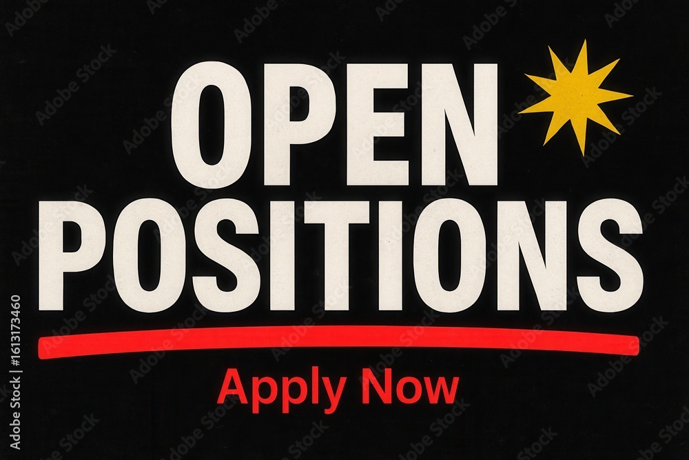 Poster bold text on a black background announcing 