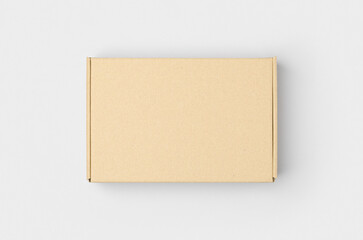 Kraft cardboard mailing box mockup on a gray background