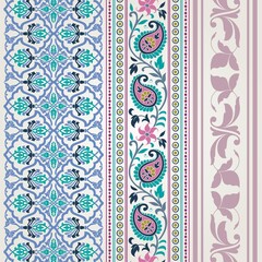 wedding card design, traditional paisley floral pattern , royal India	